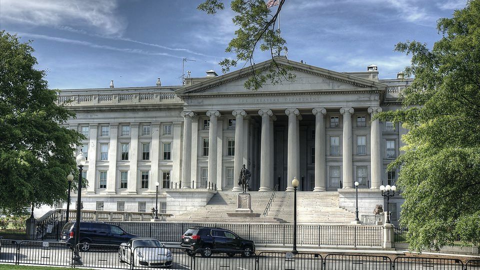 The U.S. Treasury Department building in Washington, D.C.